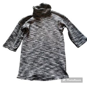 Free People black and white turtleneck bohemian shirt